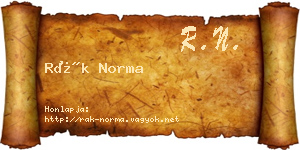 Rák Norma névjegykártya